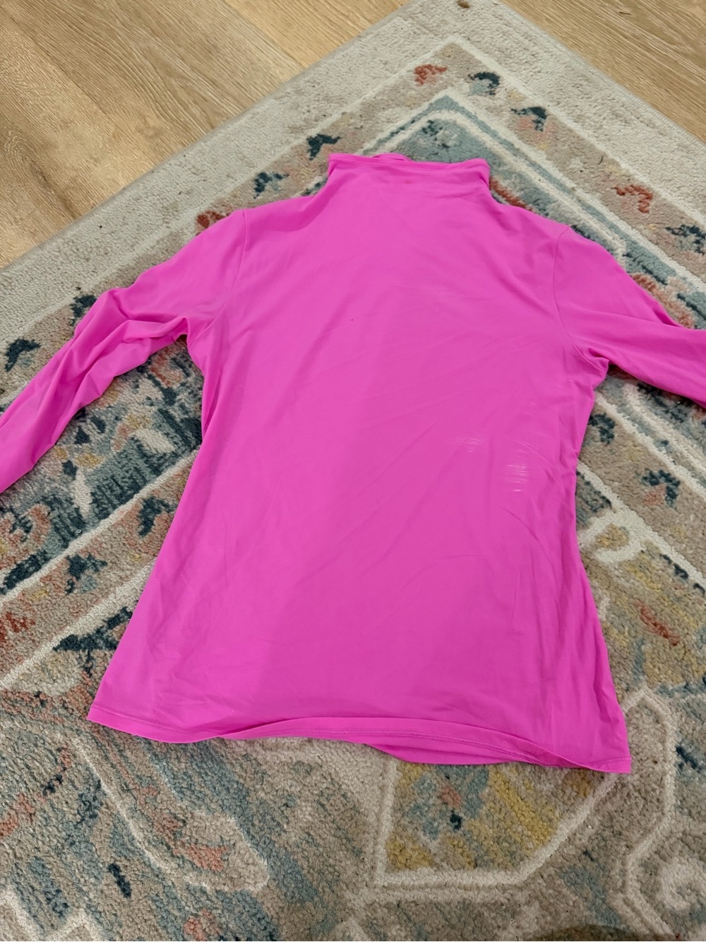 SKIMS Long-Sleeve Mock Neck Top - Hot Pink